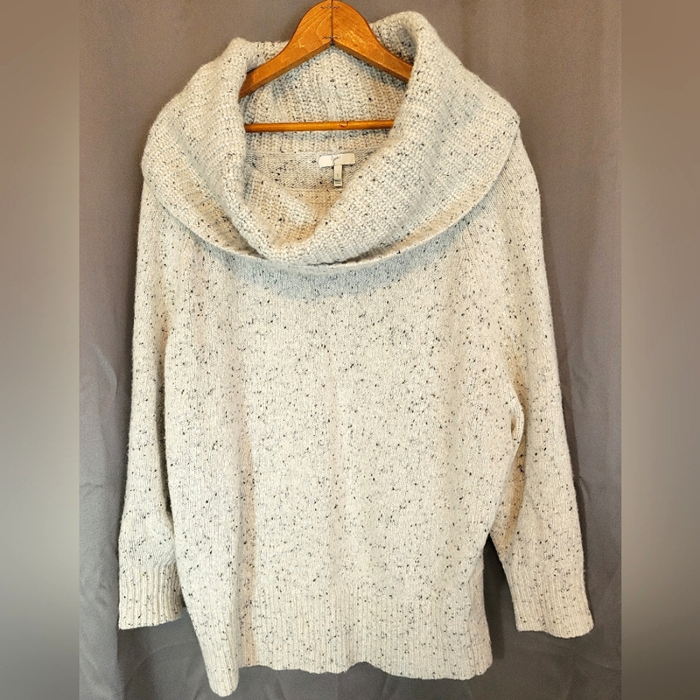 Joie Oversized Cozy Knit Wool Blend Cowl Neck Sweater Size Small Light Gray EUC